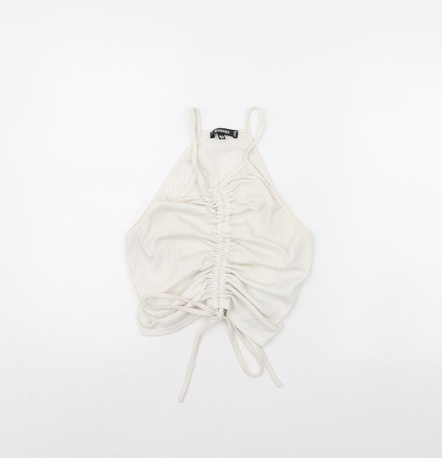 Womens UK Size 12 Missguided White Cropped Tank