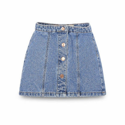 Preworn Girls Blue  Denim Mini Set Size 6 Years