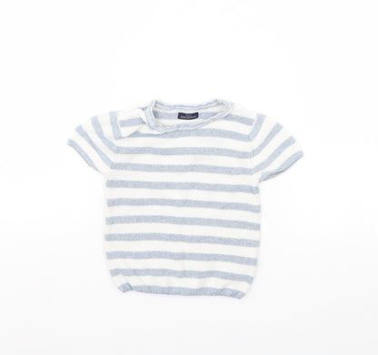 NEXT Baby White Striped  Pullover Jumper Size 6-9 Months