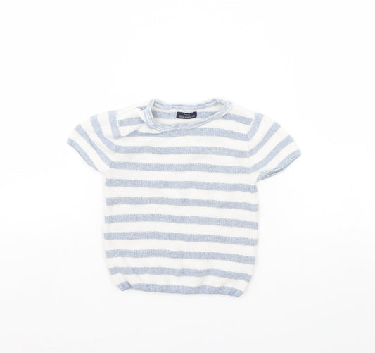 NEXT Baby White Striped  Pullover Jumper Size 6-9 Months