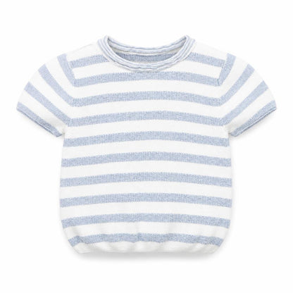 Front view of Next Baby White Striped jumper, size 6-9, Months