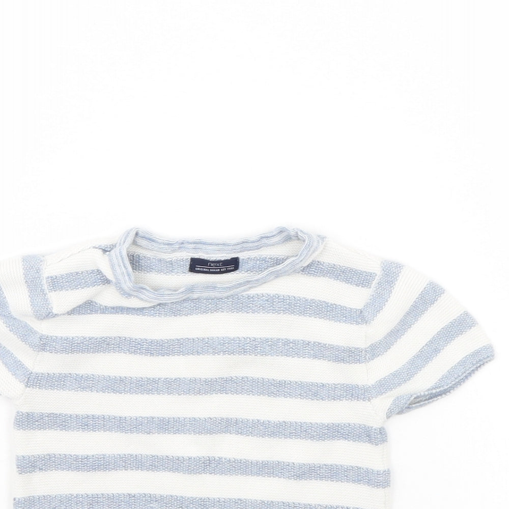 NEXT Baby White Striped  Pullover Jumper Size 6-9 Months