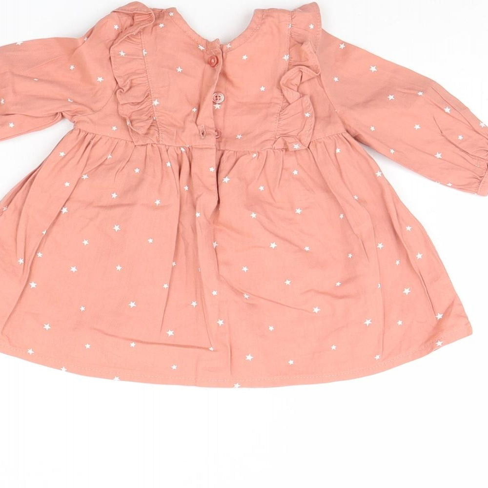 NEXT Girls Pink   Fit & Flare  Size 0-3 Months  - star detail