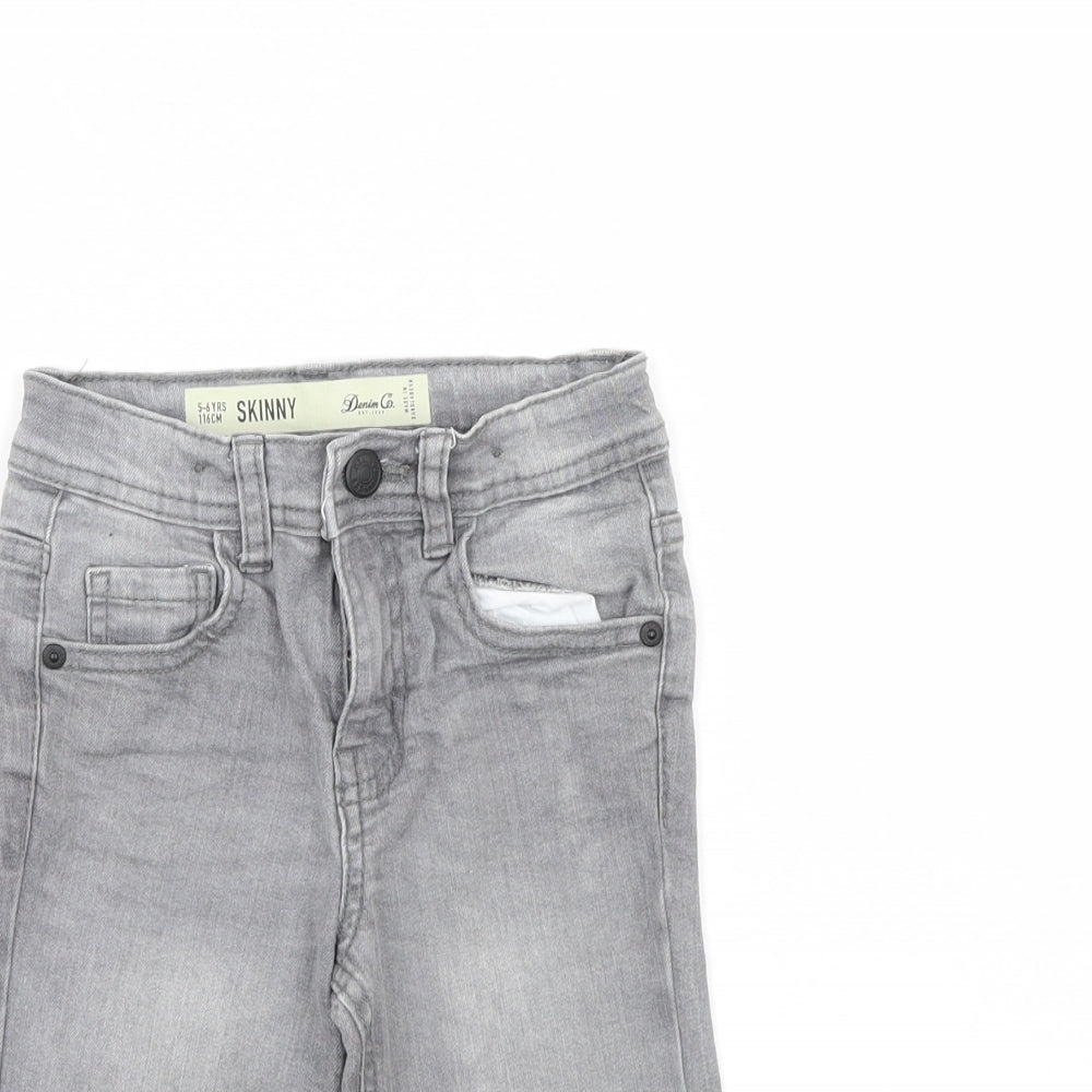Denim & Co. Boys Grey  Denim Chino Shorts Size 5 Years