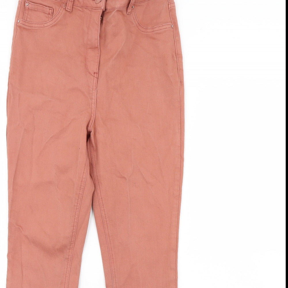 Womens UK Size 12 Papaya Regular Fit Skinny Pink Jeans