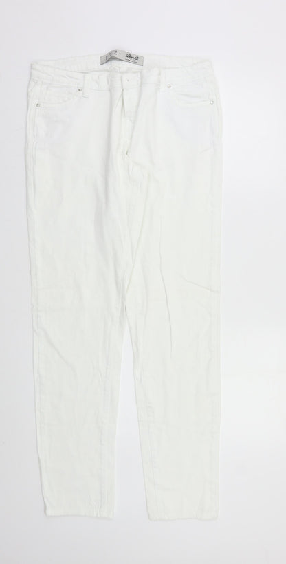 Denim & Co. Womens White   Skinny Jeans Size 14 L28 in