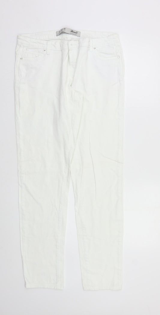 Denim & Co. Womens White   Skinny Jeans Size 14 L28 in