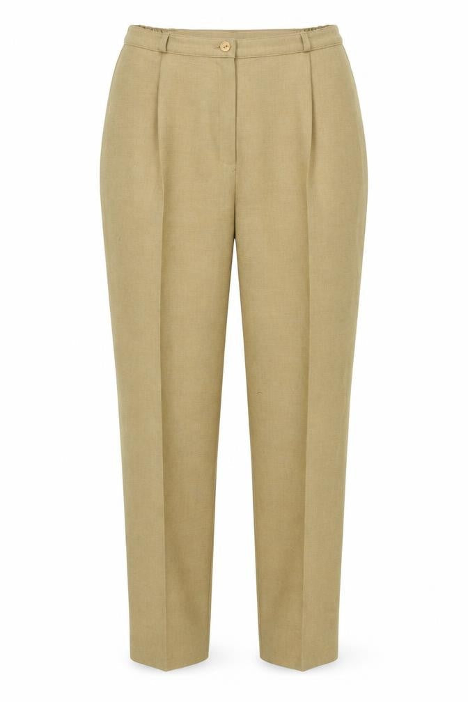 Womens UK Size 16 EWM Regular Fit Dress Pants Beige Trousers