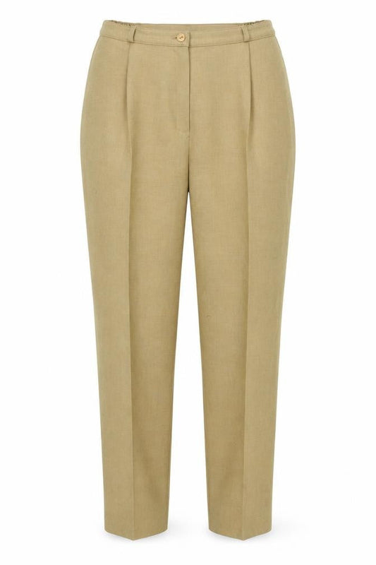 Womens UK Size 16 EWM Regular Fit Dress Pants Beige Trousers