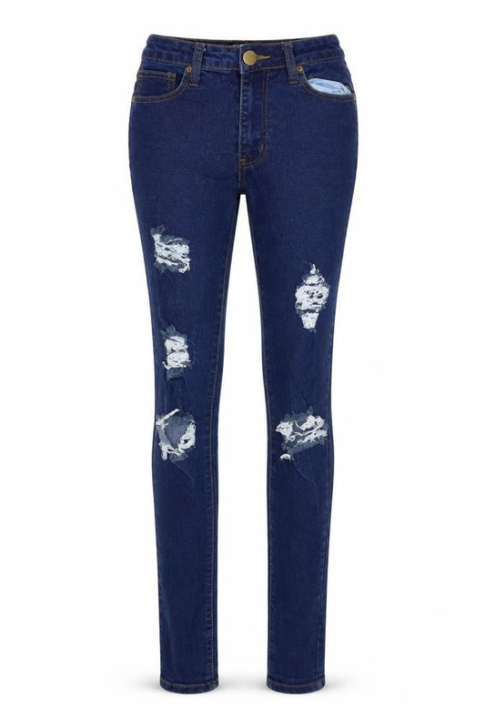 Womens UK Size 8 Boohoo Regular Fit Skinny Blue Jeans