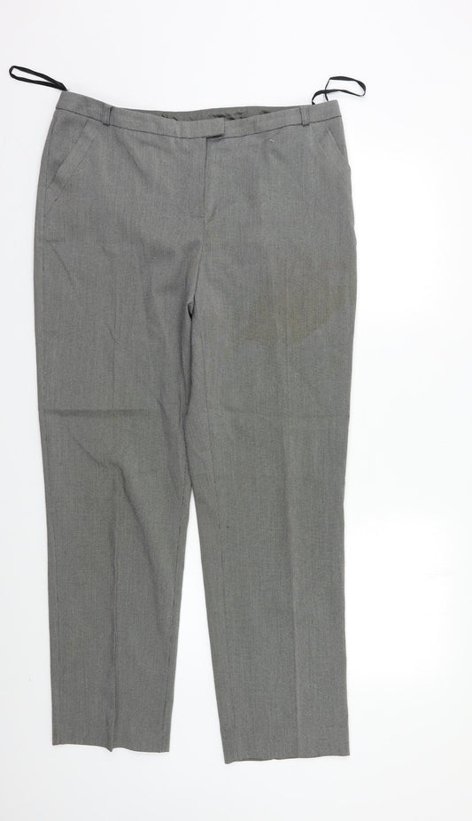 TU Womens Black Check  Trousers  Size 14 L28 in