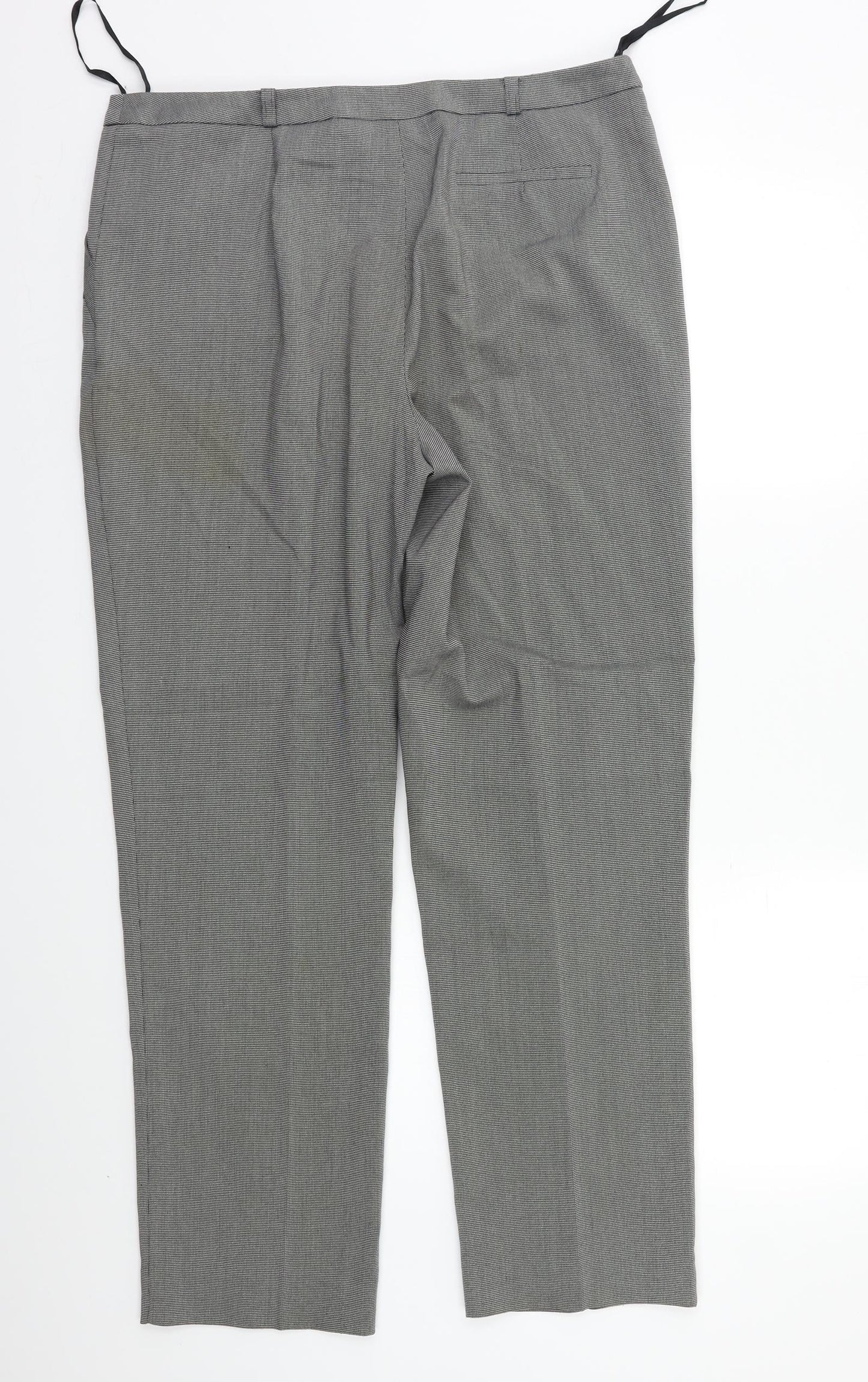 TU Womens Black Check  Trousers  Size 14 L28 in