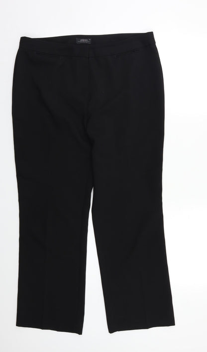 Womens UK Size 14 Papaya Regular Fit Dress Pants Black Trousers