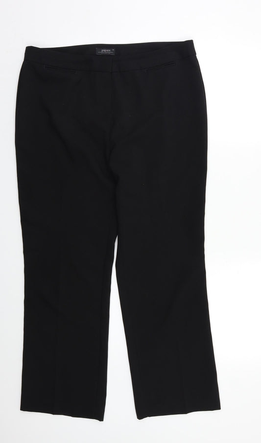 Womens UK Size 14 Papaya Regular Fit Dress Pants Black Trousers