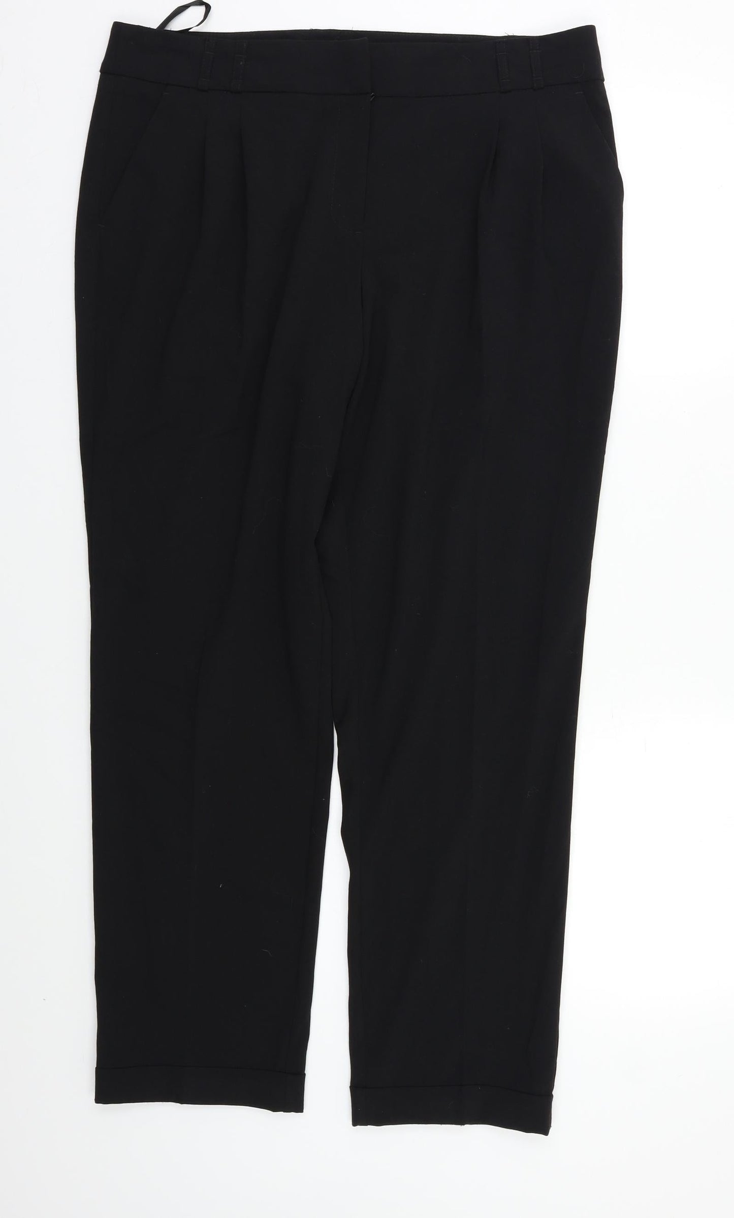 M &Co Womens Black   Dress Pants Trousers Size 14 L25 in