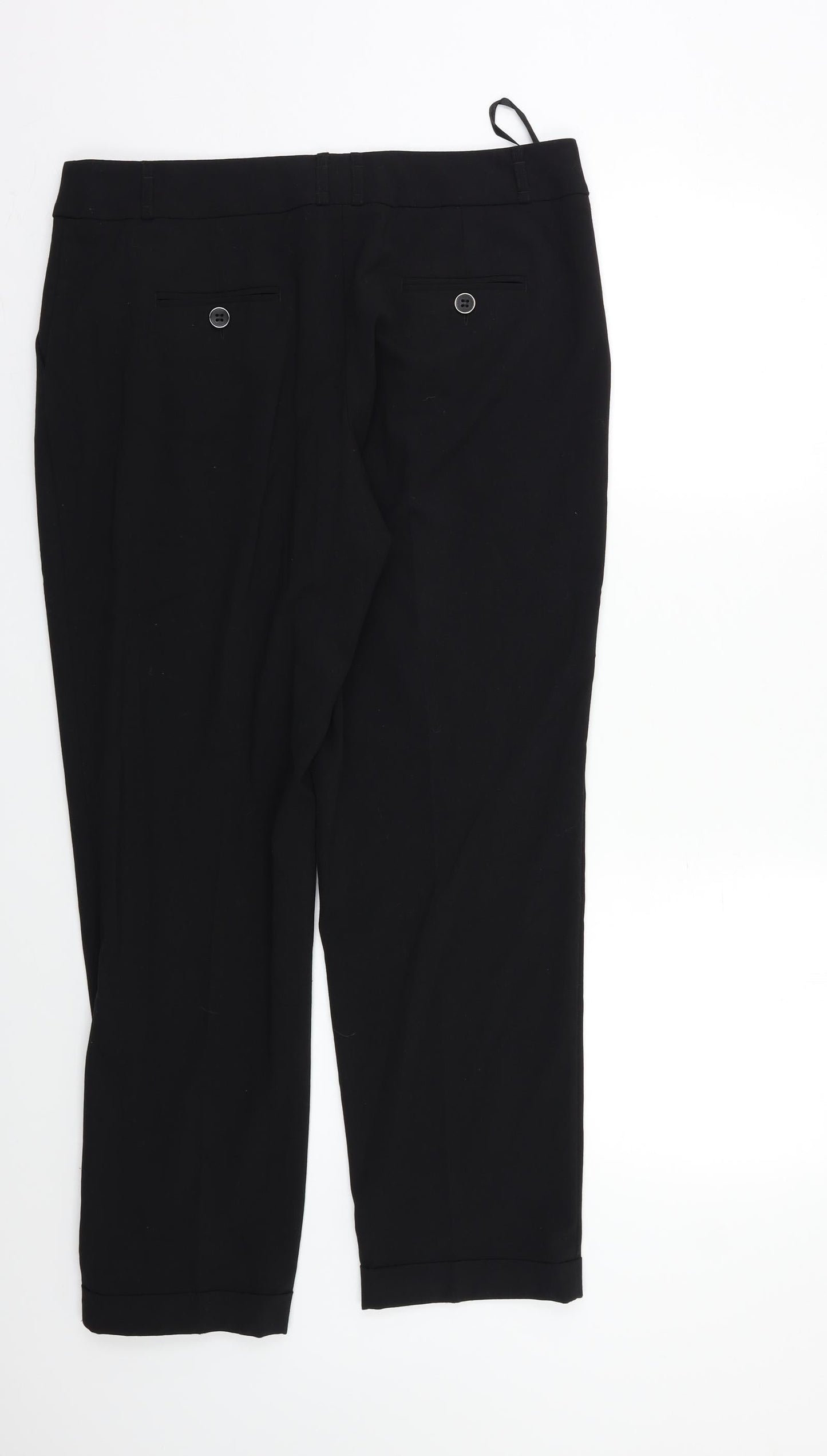 M &Co Womens Black   Dress Pants Trousers Size 14 L25 in
