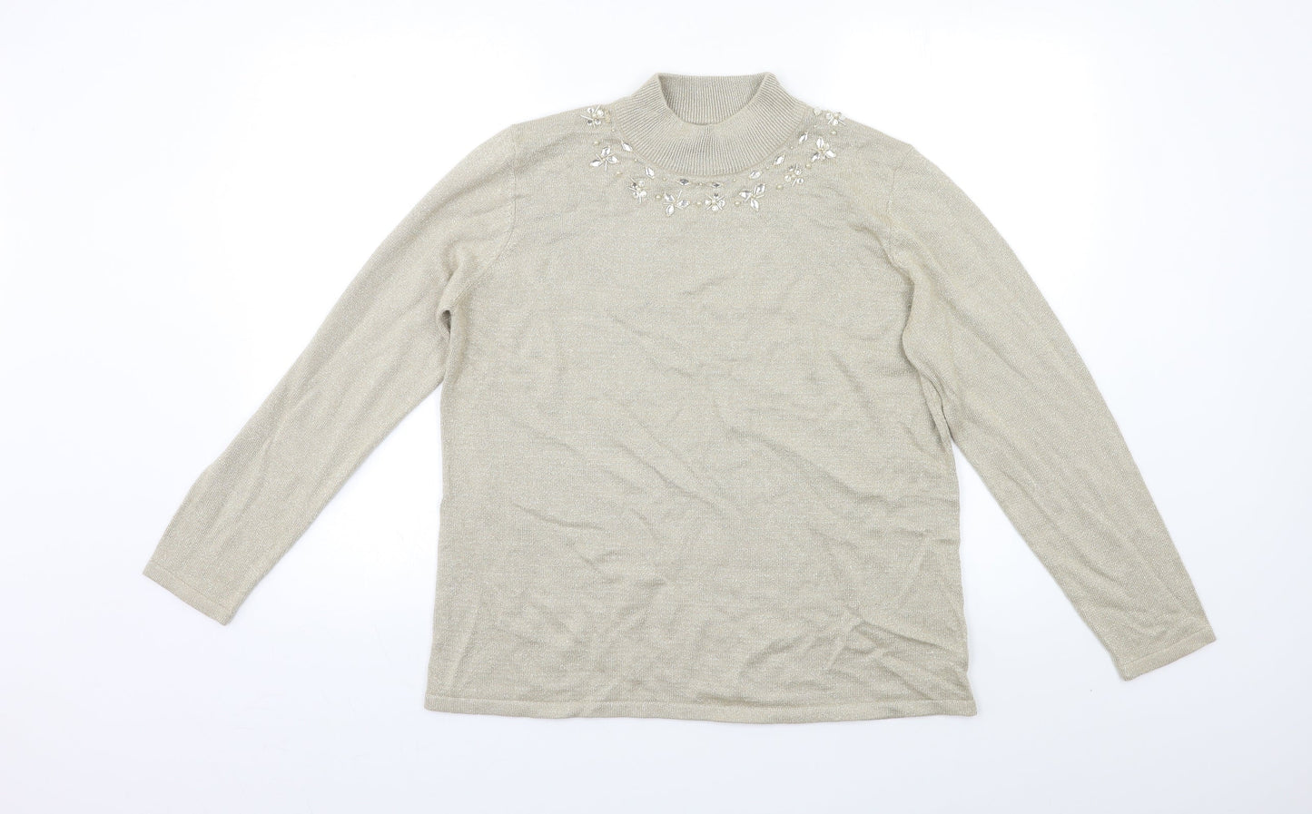 Womens UK Size M Bonmarché Beige Pullover Jumper