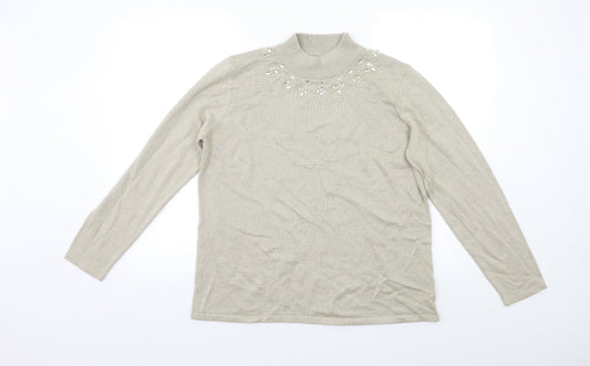 Womens UK Size M Bonmarché Beige Pullover Jumper