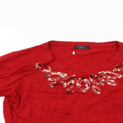 Womens UK Size S BM Red Pullover Jumper