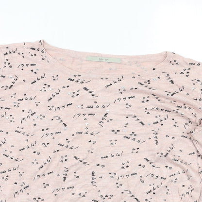 George Womens Pink Geometric  Pullover Jumper Size 10