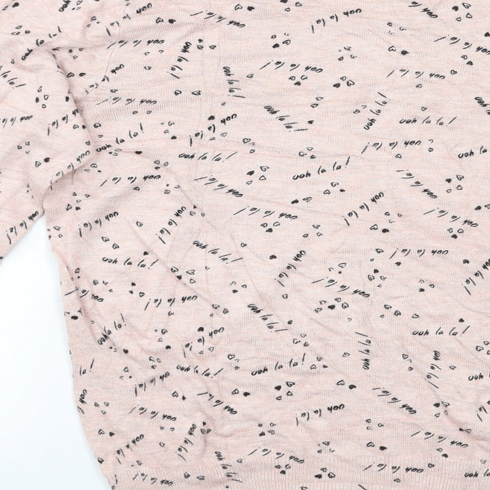 George Womens Pink Geometric  Pullover Jumper Size 10