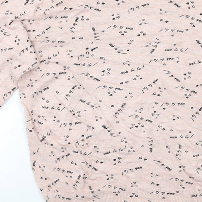 George Womens Pink Geometric  Pullover Jumper Size 10