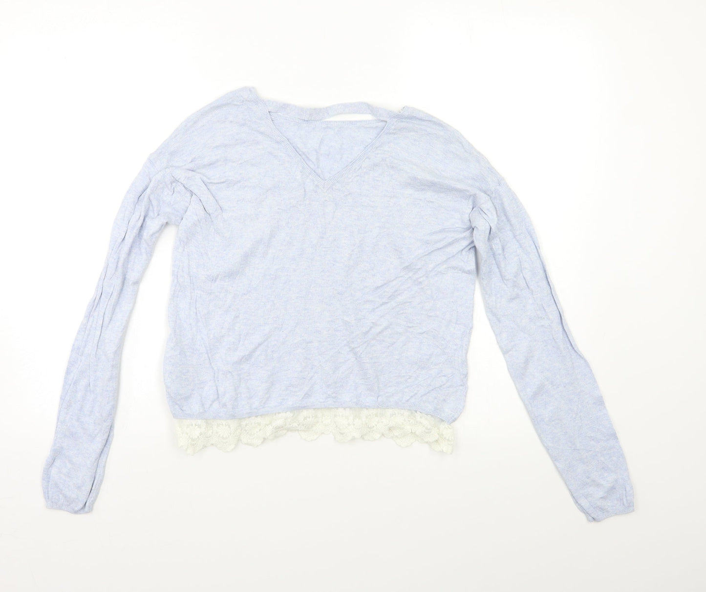 Womens UK Size M Preworn Blue Pullover Jumper