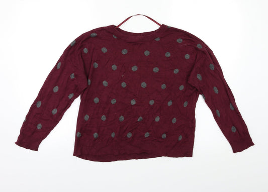 Atmosphere Womens Purple Polka Dot  Pullover Jumper Size 14