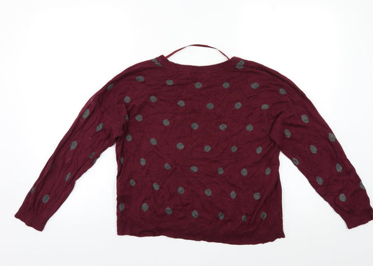 Atmosphere Womens Purple Polka Dot  Pullover Jumper Size 14