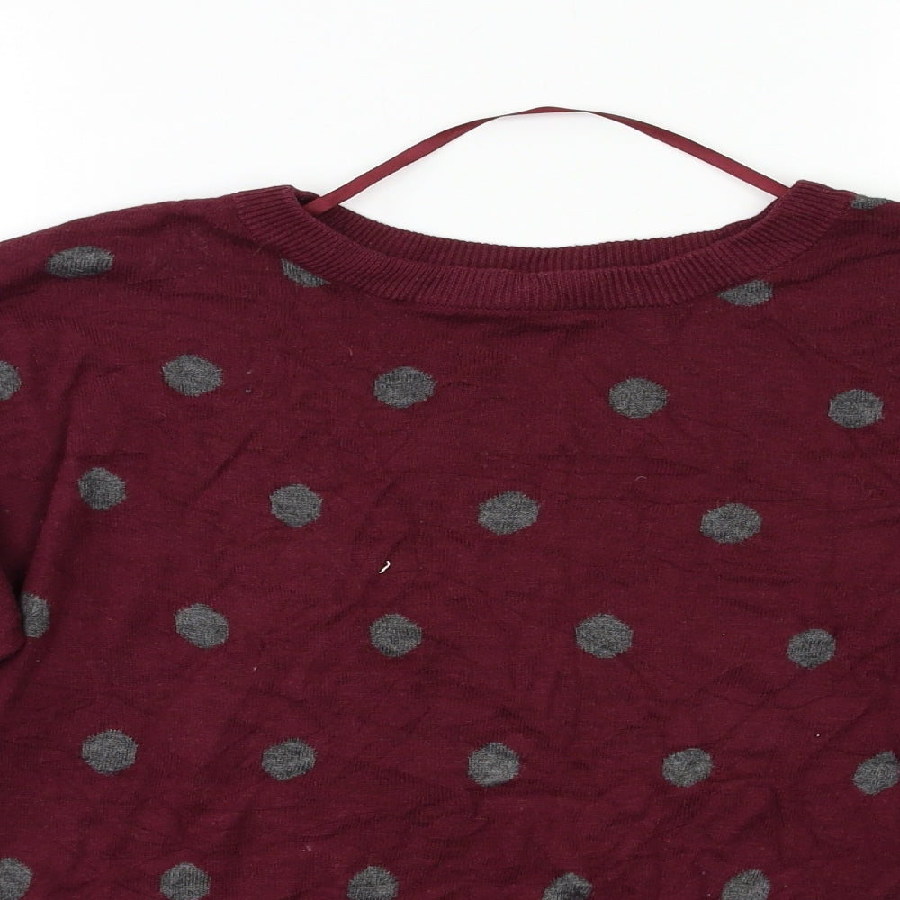 Atmosphere Womens Purple Polka Dot  Pullover Jumper Size 14