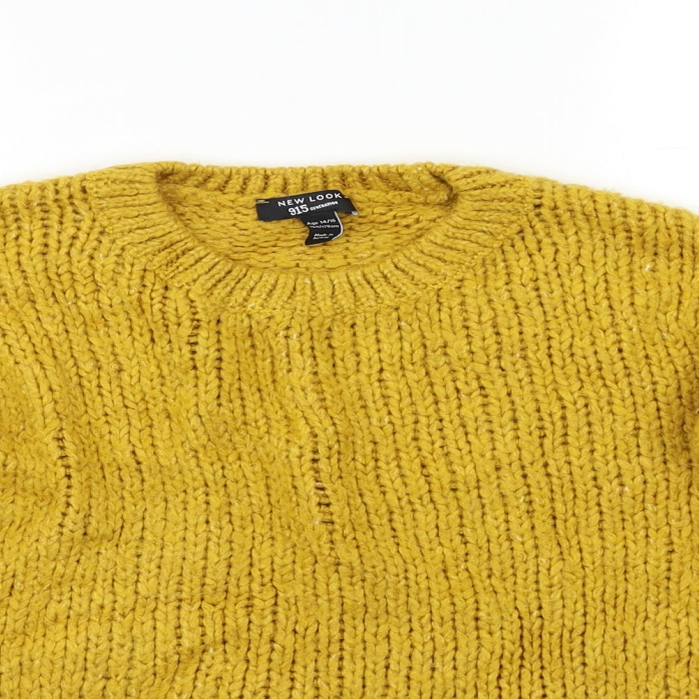 New Look Girls Yellow   Pullover Jumper Size 14 Years