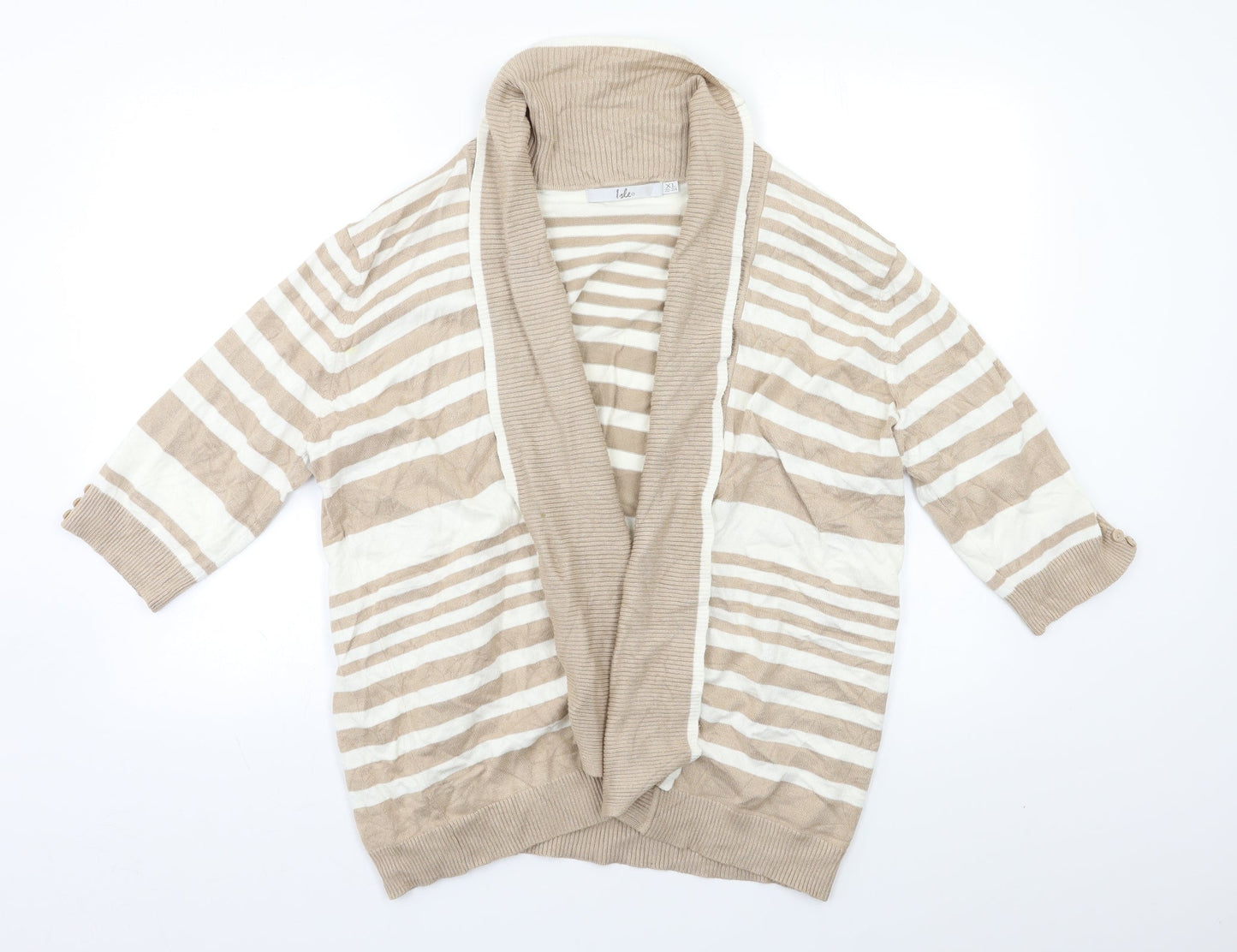 Womens UK Size XL Isle Beige Cardigan Jumper