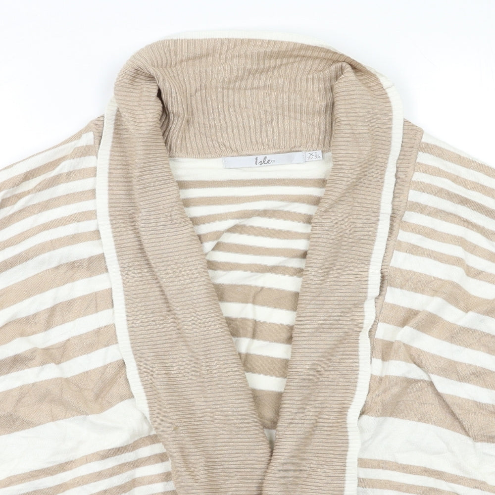 Womens UK Size XL Isle Beige Cardigan Jumper