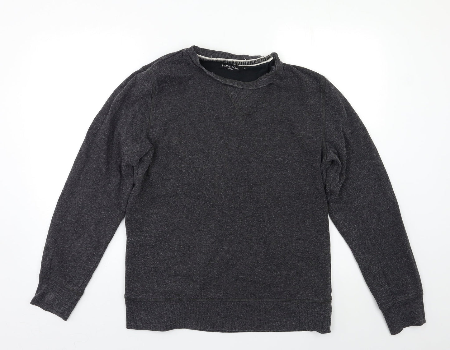 Mens UK Size L Brave Soul Grey Pullover Sweatshirt