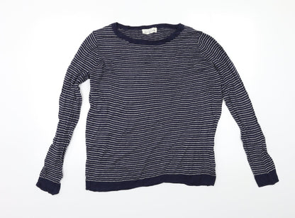 H&M Mens Blue Striped  Pullover Jumper Size L