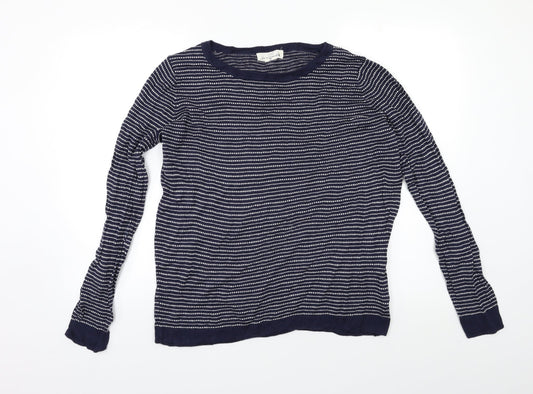 H&M Mens Blue Striped  Pullover Jumper Size L