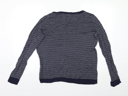 H&M Mens Blue Striped  Pullover Jumper Size L