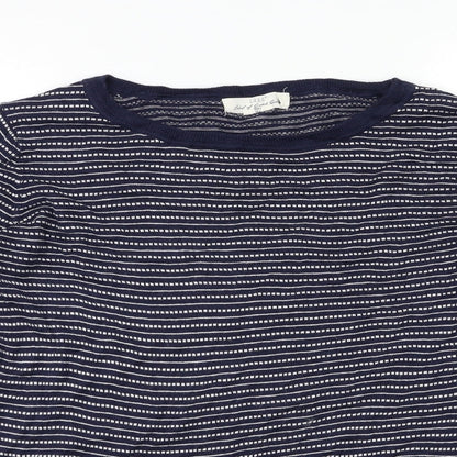 H&M Mens Blue Striped  Pullover Jumper Size L