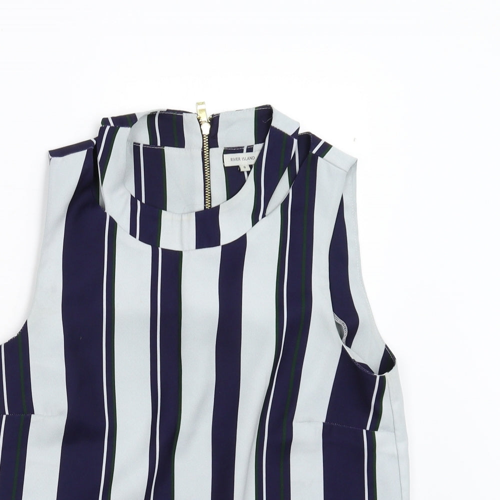 Womens UK Size 8 River Island Multicoloured Basic Blouse