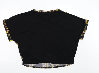 F&F Womens Black Geometric  Basic Blouse Size 12