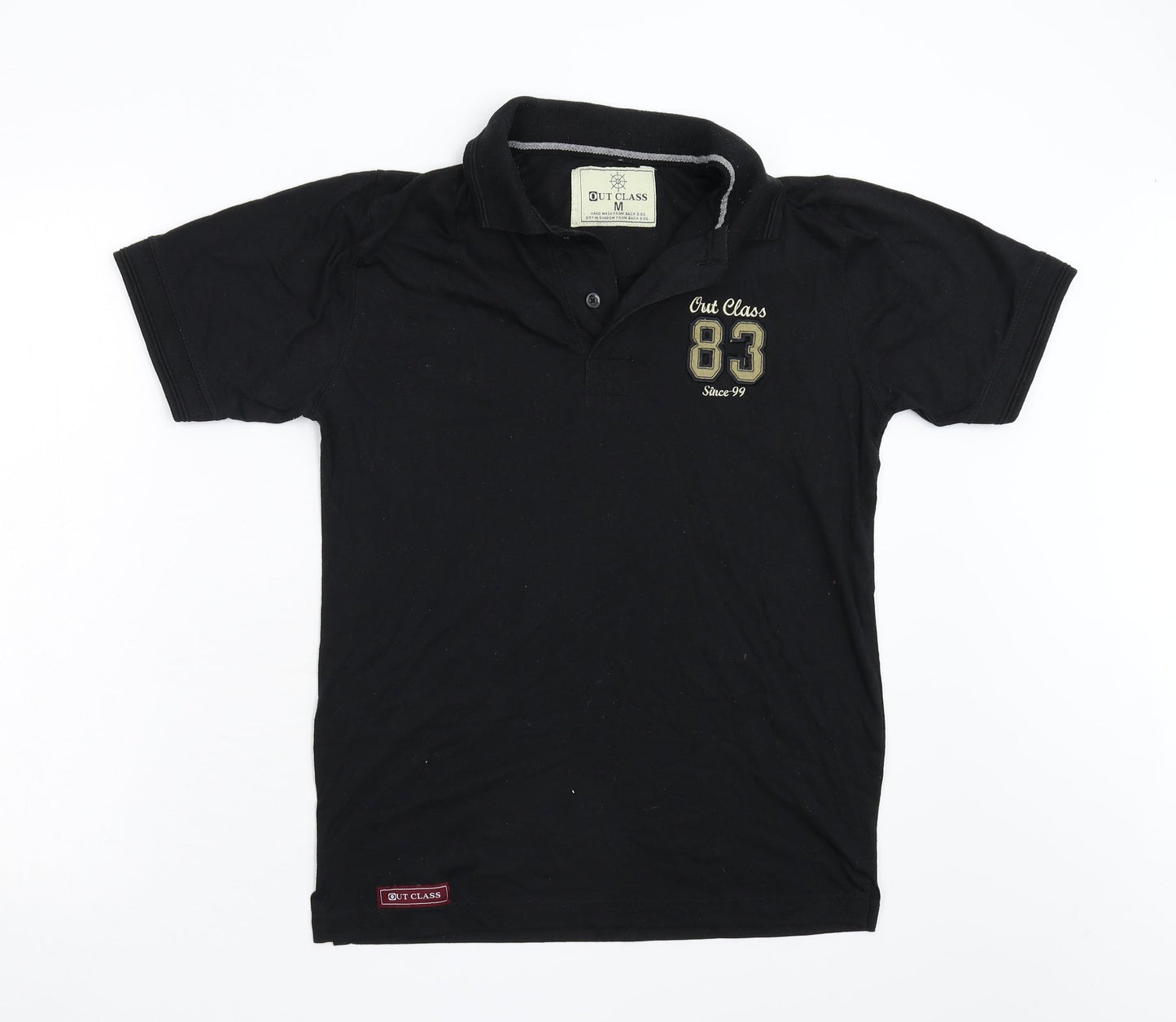 Out Class Mens Black    Polo Size M