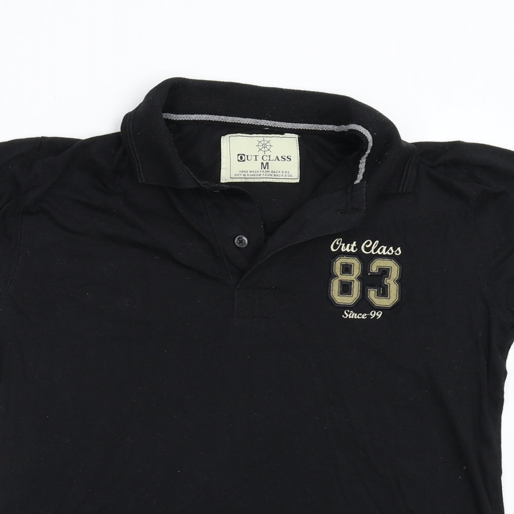 Out Class Mens Black    Polo Size M