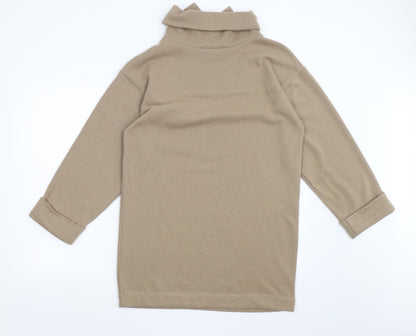 Womens UK Size S Zara Brown Pullover Jumper