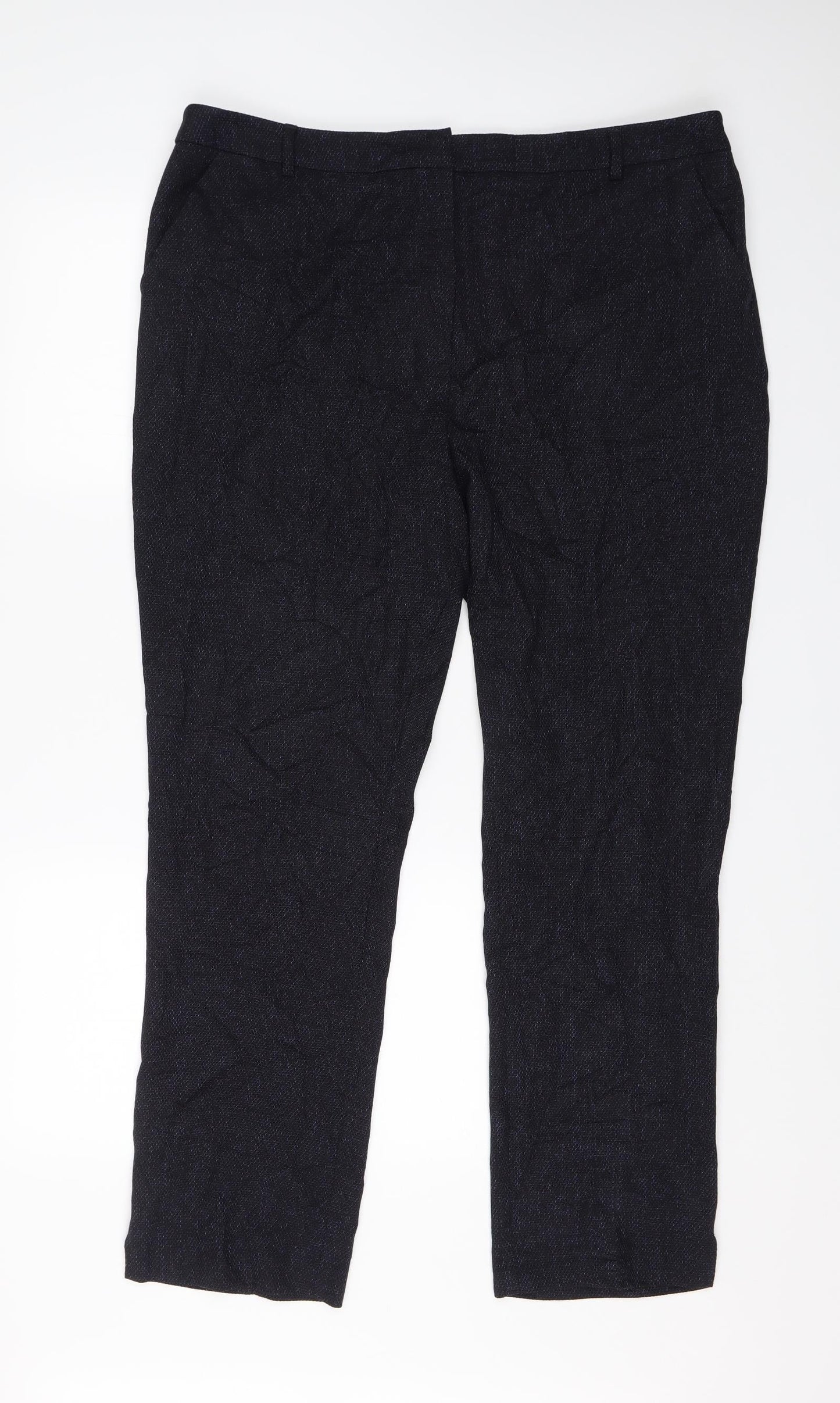 Womens UK Size 18 Papaya Regular Fit Dress Pants Blue Trousers