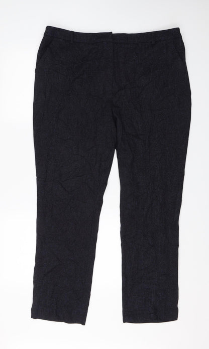 Womens UK Size 18 Papaya Regular Fit Dress Pants Blue Trousers