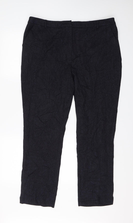 Womens UK Size 18 Papaya Regular Fit Dress Pants Blue Trousers