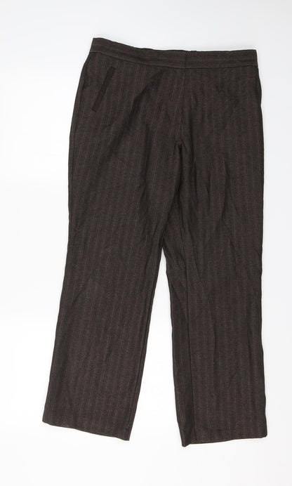Womens UK Size 12 M&S Regular Fit Dress Pants Brown Trousers