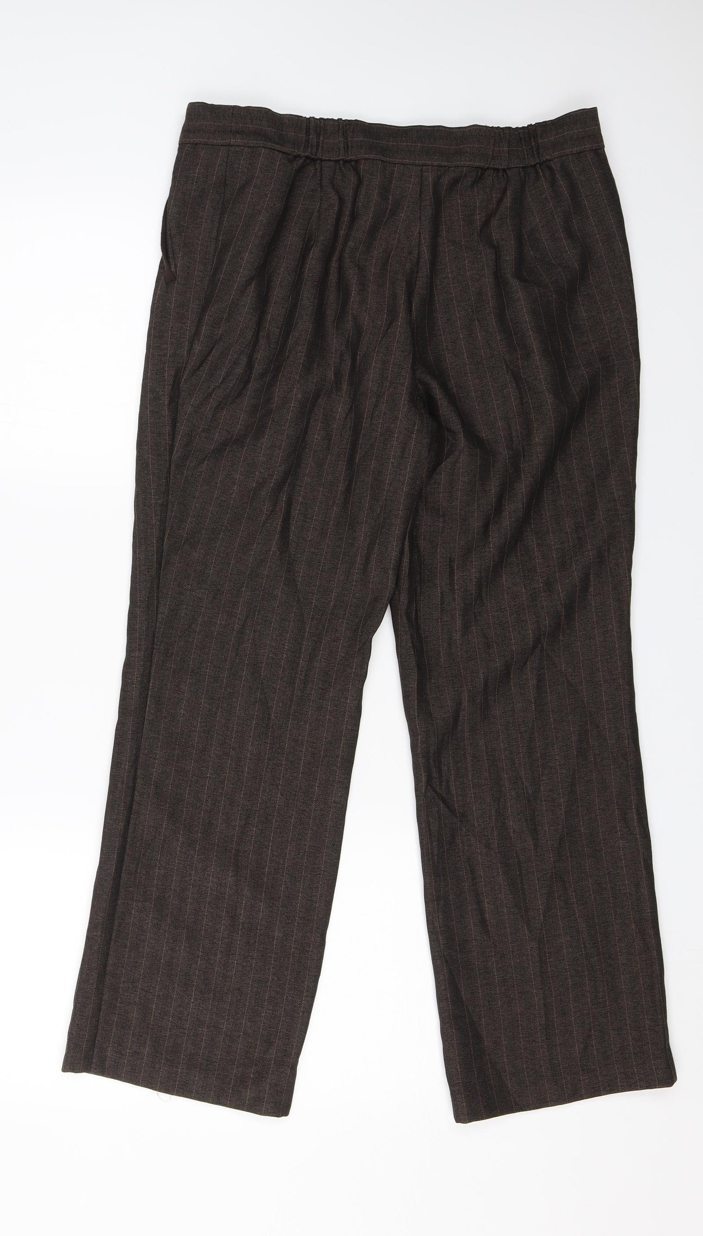 Womens UK Size 12 M&S Regular Fit Dress Pants Brown Trousers