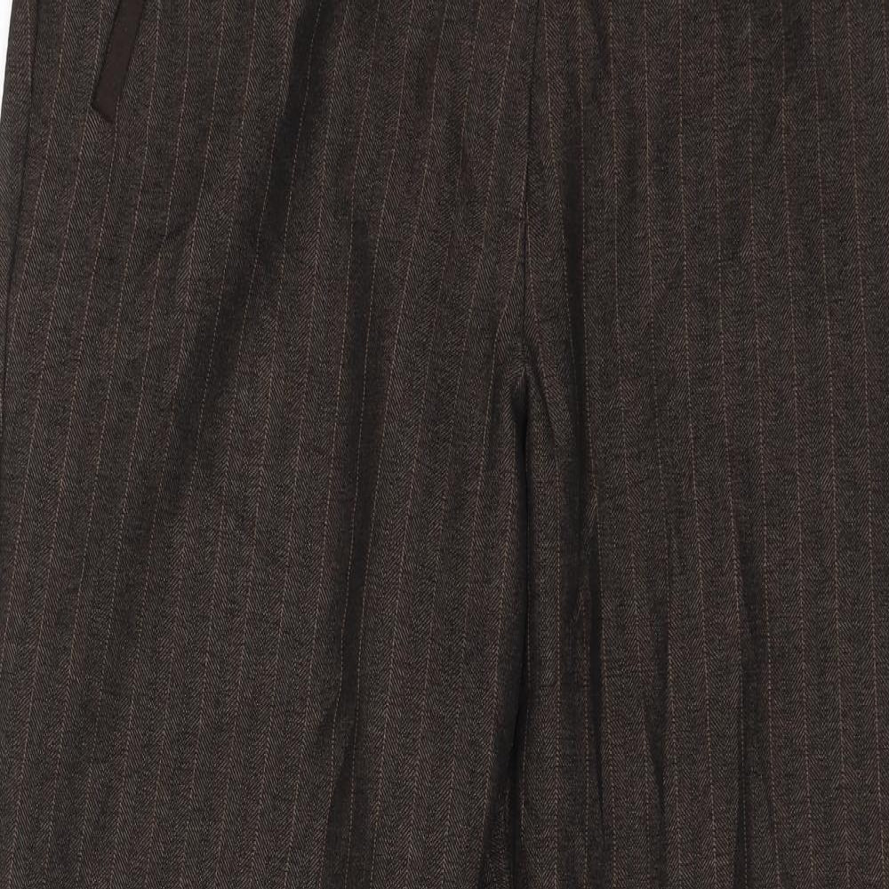 Womens UK Size 12 M&S Regular Fit Dress Pants Brown Trousers