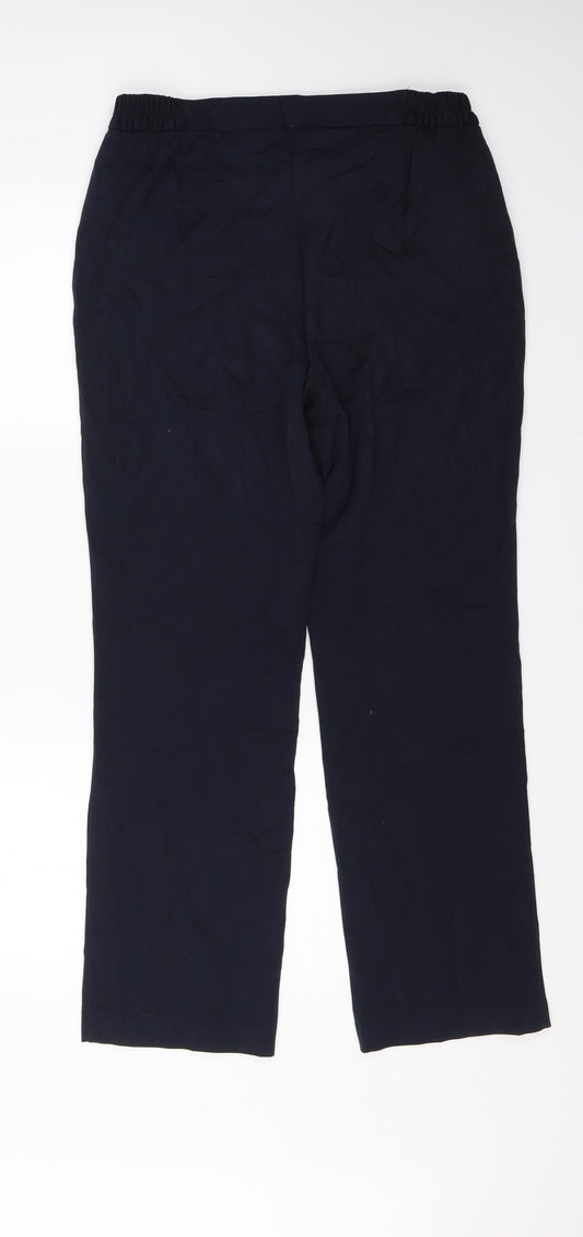Womens UK Size 12 M&S Regular Fit Dress Pants Blue Trousers